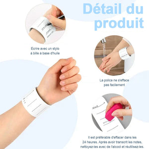 Bracelet réutilisable en silicone pour mémo