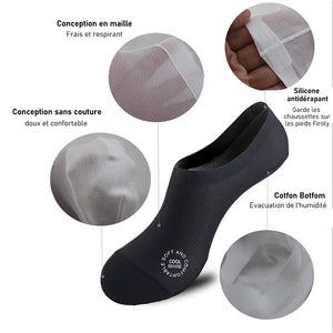 Chaussettes invisibles antidérapantes à doublure ultra-fine