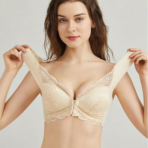 Soutien-gorge boucle devant respirant avec dentelle