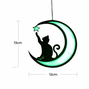 Pendentif dos de chat lune