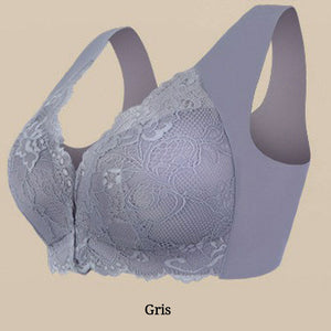 Soutien-gorge boucle devant respirant avec dentelle