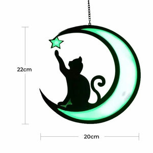 Pendentif dos de chat lune