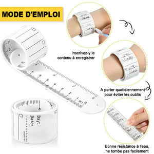 Bracelet réutilisable en silicone pour mémo