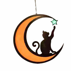 Pendentif dos de chat lune