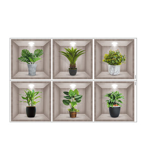 Autocollant mural vase fleurs 3D