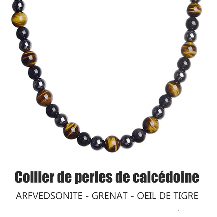 Collier de perles de calcédoine