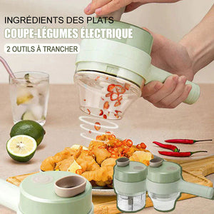 Ensemble de coupe-légumes électrique portable 4 en 1