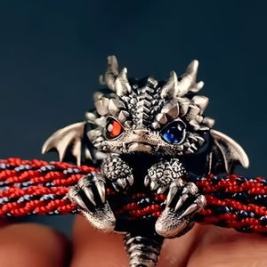 🐲🎁Urocza srebrna bransoletka ze smokiem