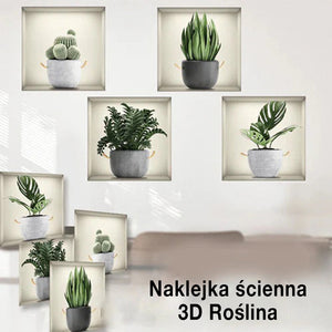 Samoprzylepna naklejka na ścianę z motywem roślin 3D