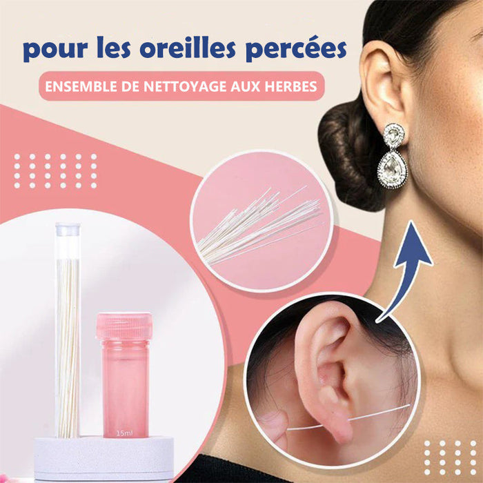 Ensemble de nettoyage aux herbes pour les oreilles percées