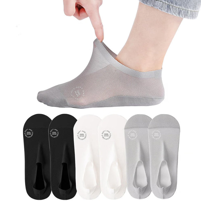Chaussettes invisibles antidérapantes à doublure ultra-fine