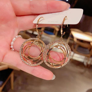 Boucles d'oreilles cercles géométriques multicouches