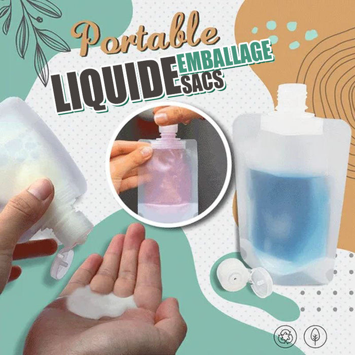 Sac d'emballage de liquide pour voyage portable (10 pièces)