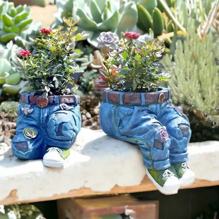 Fait à la main unique denim pots de fleurs