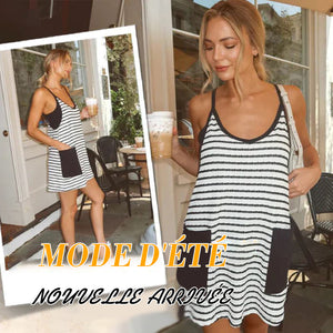 Robe d'été sans manches pour femme (avec short)