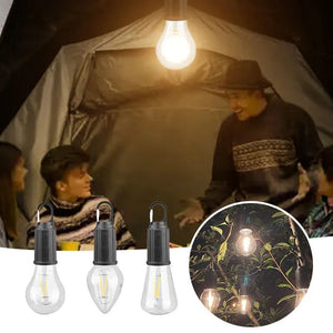 Ampoule rétro rechargeable de type C suspendue pour camping en plein air