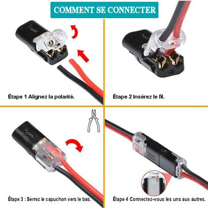 Connecteur enfichable de fil avec boucle de verrouillage