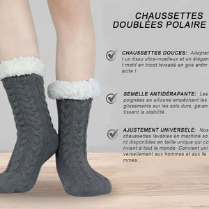 Chaussettes pantoufles doublées de polaire