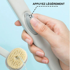 Brosse de bain massage amovible à long manche