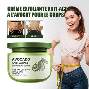 Crème exfoliante anti-âge à l'avocat pour le corps