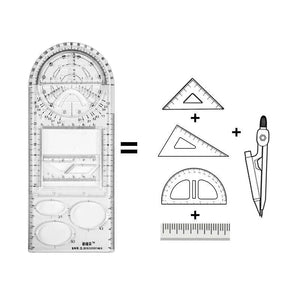 Règle géométrique multifonctionnelle