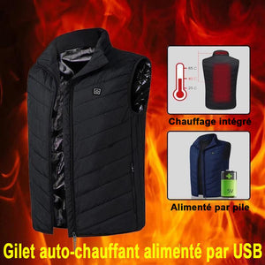 Gilet thermique chauffante, rechargeable par USB