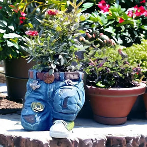 Fait à la main unique denim pots de fleurs