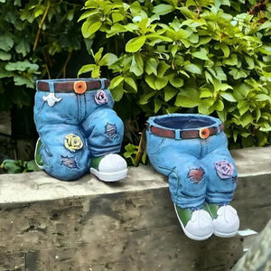 Fait à la main unique denim pots de fleurs