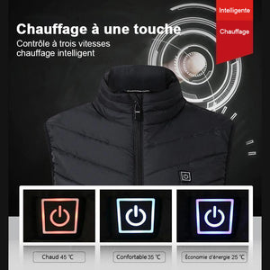 Gilet thermique chauffante, rechargeable par USB