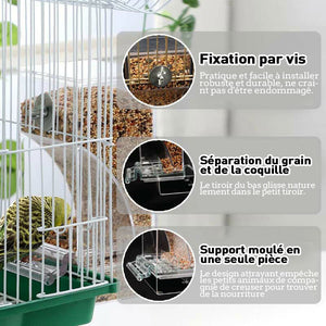 Mangeoire à oiseaux transparente anti-goutte automatique