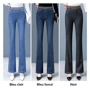 Jean extensible à taille haute