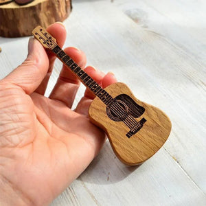 Boîte à médiators en bois pour guitare acoustique