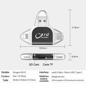 Adaptateur de carte universel 4 en 1