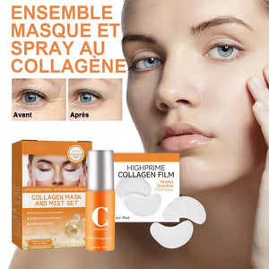 Ensemble masque pour les yeux au collagène + Spray vitamine C