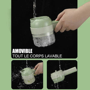 Ensemble de coupe-légumes électrique portable 4 en 1