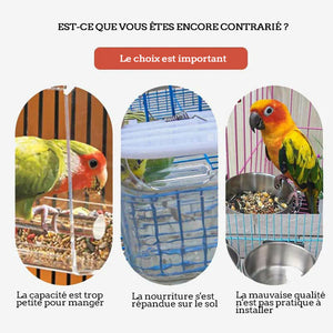 Mangeoire à oiseaux transparente anti-goutte automatique