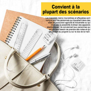 Bracelet réutilisable en silicone pour mémo