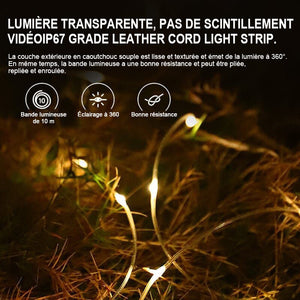 Guirlande lumineuse escamotable portative imperméable pour l'extérieur