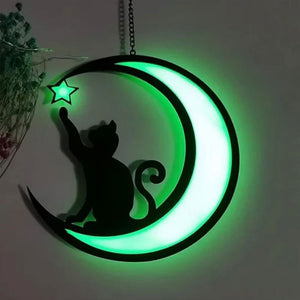 Pendentif dos de chat lune