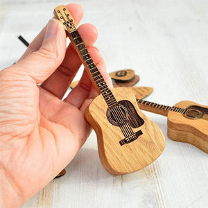 Boîte à médiators en bois pour guitare acoustique