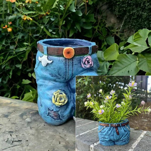 Fait à la main unique denim pots de fleurs