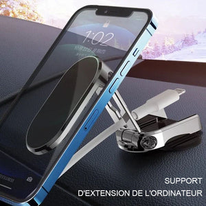 Support de téléphone magnétique pliable en alliage pour voiture