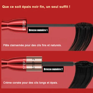 Mascara à double brosse épaississant et allongeant- Achetez 1 obtenez 1 gratuitement (2 pièces)