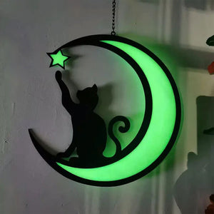 Pendentif dos de chat lune