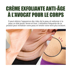 Crème exfoliante anti-âge à l'avocat pour le corps