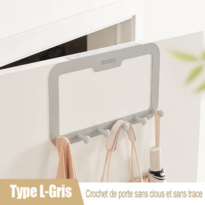 Crochets de porte sans trace et sans perforation