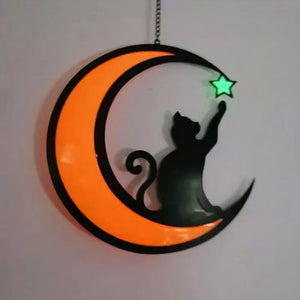 Pendentif dos de chat lune