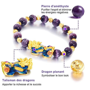 Bracelet Feng Shui Pixiu Améthyste