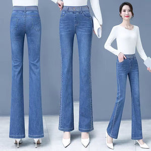 Jean extensible à taille haute