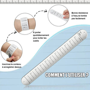 Bracelet réutilisable en silicone pour mémo